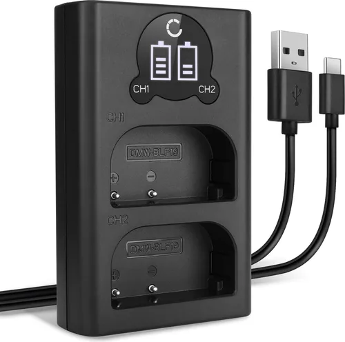 CELLONIC DMW-BLF19 DMW-BLF19E DMW-BLF19PP Dual Schnellladegerät kompatibel mit Panasonic GH5 GH5s GH4 GH3 Lumix DMC-GH4 DC-GH5 DC-G9 DMW-BTC10 + USB Kabel Akkuladegerät Ladekabel Dual Ladegerät