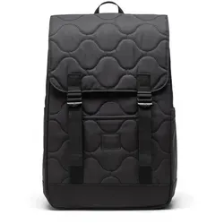 Herschel Retreat Quilted Capsule Rucksack S - Schwarz - Stylischer und praktischer Rucksack aus 100% recyceltem Polyester, ideal für Schule oder Uni. Mit gepolstertem Laptopfach, Kordelverschluss und verstärktem Boden für langlebigen Einsatz.