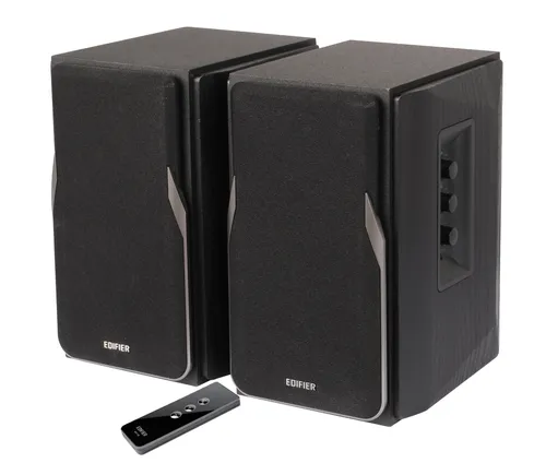 EDIFIER Studio R1380T 2.0 Regallautsprecher-System - Regal-Lautsprecher mit 42 Watt Leistung, Echtholzgehäuse für erstklassigen Klang und Infrarot-Fernbedienung für komfortable Steuerung.