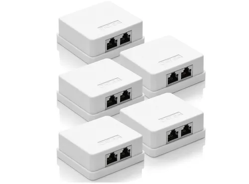 deleyCON CAT 6a Netzwerkdose 2x RJ45 Buchse FTP geschirmt - Sonstige Elektroinstallationsartikel, bietet hohe Übertragungsgeschwindigkeit und ist ideal für moderne Netzwerkanwendungen.