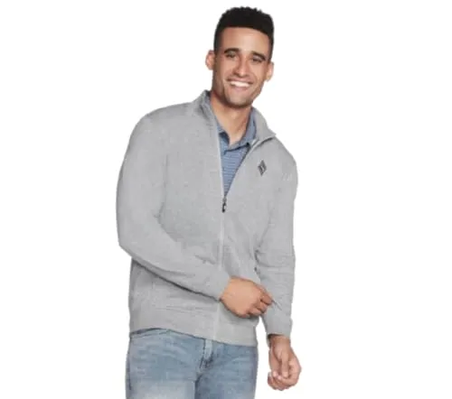 Skechers Hoodie GOwalk Everywhere Jacket - Bequeme Hoodiejacke ohne Kapuze aus atmungsaktivem SKECH-SWEATS French Terry, ideal für jeden Anlass. Mit Reißverschluss, Stehkragen und LSF 40-Schutz.