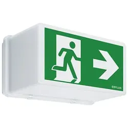 ESYLUX EN10032677 Rettungszeichenleuchte SLB EL LED - Wandleuchte mit 8h Notbeleuchtung, inklusive 4 Piktogramm-Folien für optimale Sichtbarkeit und Sicherheit in Notfällen.