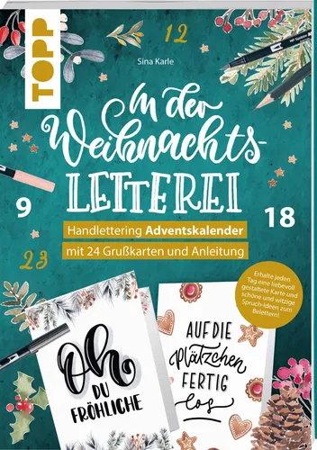 In der Weihnachtsletterei: Handlettering Adventskalender - Mangas - Kreativer Adventskalender mit 24 Grußkarten und täglichen Anleitungen für einzigartiges Handlettering in der Vorweihnachtszeit.