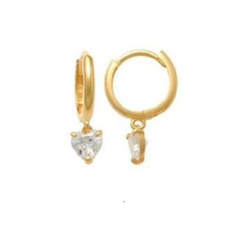 Xenox Creolen Damen Fine Charm Herz Zirkonia 585er Gelbgold XG14K6054G - Elegante Creolen aus 14 Karat Gelbgold mit funkelnden Zirkonia-Steinen. Ideal für besondere Anlässe oder den Alltag, verleihen sie jedem Outfit einen Hauch von Glamour.