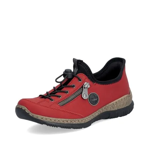 Rieker Damen Schnürer in Rot, Größe 39 - Sneaker mit elastischem Schnellverschluss für einfachen Einstieg, gepolstert für höchsten Tragekomfort und stilvolles Design - perfekt für modebewusste Frauen.