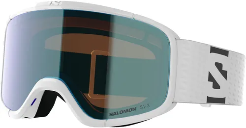 SALOMON AKSIUM 2.0 S PHOTOCHROMIC Schneebrille 2026 - Weiß/Blau - Die Aksium 2.0 S PHOTOCHROMIC Schneebrille bietet optimalen Komfort und Sicht für schmale Gesichter. Dank der photochromen Scheibe passt sie sich den Lichtverhältnissen an und sorgt für ungetrübten Fahrspaß.