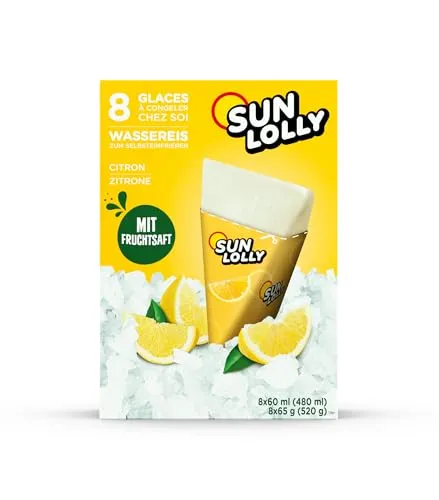  Sun Lolly Zitrone, Wassereis, 8 Packungen 5,08€/1l