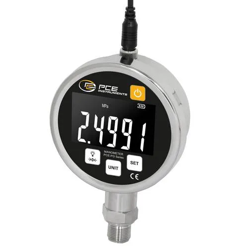 PCE Instruments PCE-PG 25 Druck-Messgerät - Präzise Druckmessung bis 25 bar - Digitales Druckmessgerät für präzise Messungen von Gas- und Flüssigkeitsdrücken. Hohe Genauigkeit von 0,1 % FS und schnelle Ansprechzeit von 0,5 Sekunden. Ideal für Industrie und Technik.