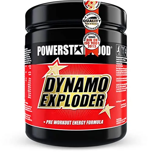 DYNAMO EXPLODER | Premium Fitnessbooster für mehr Kraft, Fokus und Wachheit mit Koffein, Guarana, Taurin, Magnesium, Vitaminen & unserer Spezialmatrix | Fresh Lime | 500g | MADE IN GERMANY