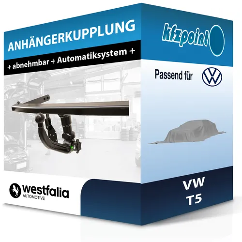 Westfalia Abnehmbare Anhängerkupplung für VW T6.1 (10.2019-heute) - Hochwertige abnehmbare AHK von Westfalia für VW T6.1, Anhängelast 2800 kg, keine Eintragung in Fahrzeugpapiere notwendig - ideal für flexible Nutzung.