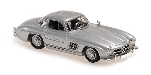 Minichamps 1:43 Mercedes-Benz 300 SL (W198 I) - Silver - 1955 - Modellbau in Spur 1:43, detailgetreue Nachbildung des ikonischen Sportwagens mit beweglichen Teilen.