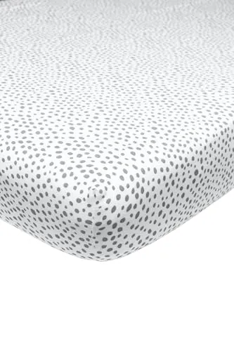 Meyco Home Spannbettlaken - 90x200cm - Jersey Spannbetttuch - 100% Baumwolle - Oeko Tex Zertifiziert - Matratzenhöhe bis 30 cm - Rundum-Gummizug, atmungsaktiv - Cheetah - Grau
