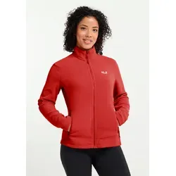 Jack Wolfskin Taunus 100 Full Zip W - Fleecejacke für Damen in Siren Red (XL) - Leichte Fleecejacke für Damen, ideal zum Wandern. Mit innovativem 3-in-1-Reißverschlusssystem und zwei praktischen Hüfttaschen für alle Wetterlagen.