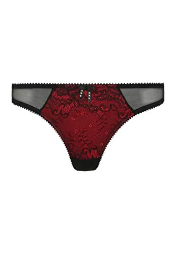 Jette String Tanga Versailles rot-schwarz Größe 36-38