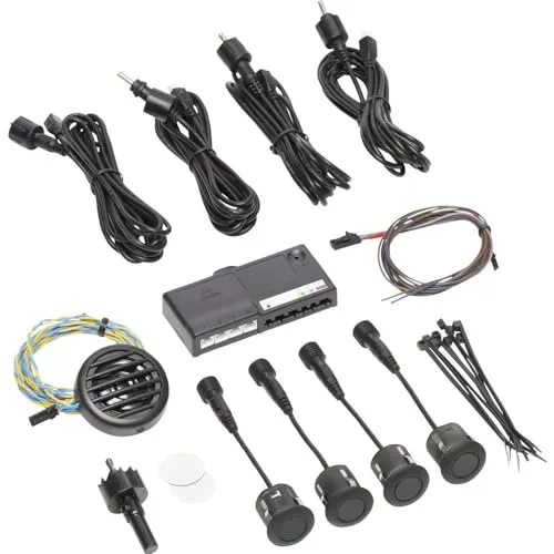Dometic Waeco MWE-890 Einparkhilfe mit 4 Sensoren - Parksensoren für die Front mit akustischem Signal, ideal für sicheres Einparken. Inklusive Bohrer für einfache Installation und in eleganter schwarzer Farbe.