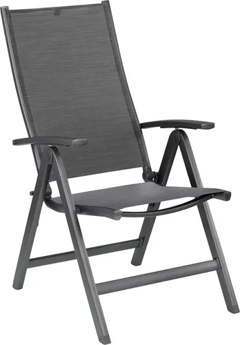 Kettler Simply Klappsessel - Anthrazit Matt - Robuster Multipositionssessel aus Aluminium, ideal für den Garten. Komfortable Sitzhöhe von 44 cm und platzsparend klappbar. Maximalgewicht 120 kg.