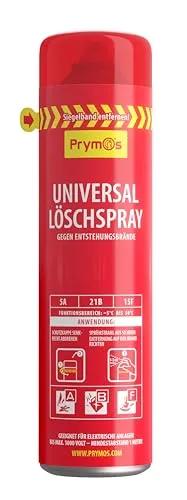 Prymos Feuerlöschspray Universal 625 ml - Sicherheit für Zuhause - Feuerlöscher für Haushalt und Küche, ideal gegen Fettbrände. Wartungsfrei und sofort einsatzbereit, Made in Germany. Hohe Löschleistung und einfache Handhabung.