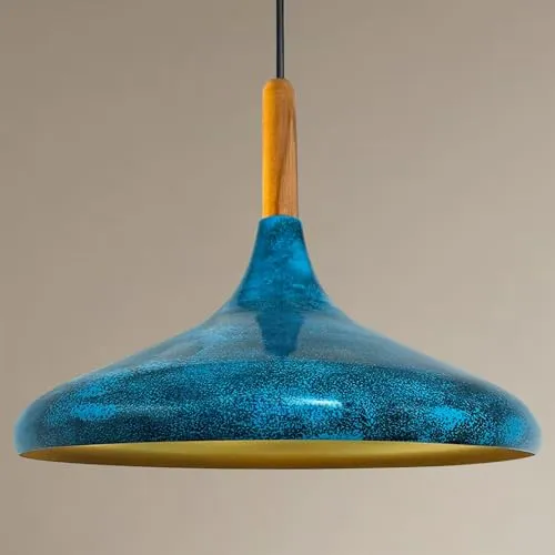 Bamyum Pendelleuchte Champion - Moderne Hängelampe aus Holz und Metall 35 cm - Kinderlampen mit E27 Fassung, individuell dimmbar und ideal für eine gemütliche Atmosphäre im Kinderzimmer oder über dem Esstisch.