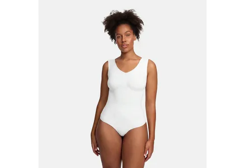 creamy fabrics Damen Shapewear Bodysuit mit starkem Bauch- und Tailleneffekt – Nahtloser Tank Body mit breiten Trägern - Der nahtlose Bodysuit bietet starke Kompression für eine elegante Silhouette. Breite Träger sorgen für hohen Tragekomfort, während der praktische Druckknopfverschluss ein einfaches Anziehen ermöglicht. Perfekt für jeden Look!