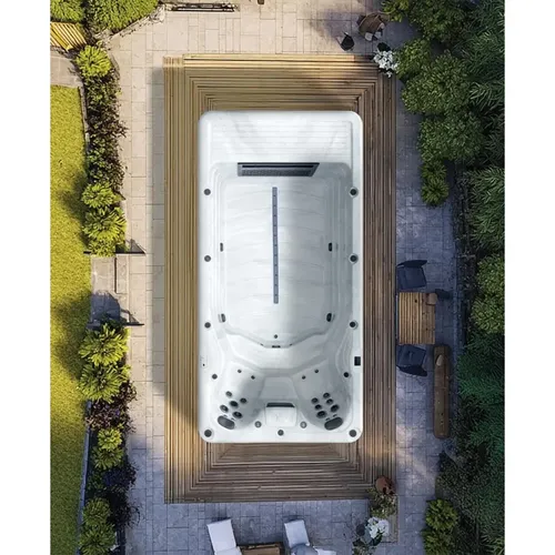 Platinum Spas Eros Pro Swim Spa 450x225x150cm mit Thermoabdeckung - Hochwertiges Swim Spa von Platinum Spas, ideal für Entspannung und Fitness, inklusive Thermoabdeckung für optimale Wärmespeicherung.