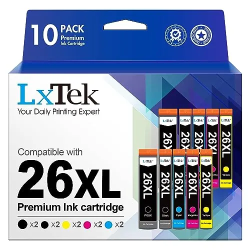 LxTek 26XL Druckerpatronen Kompatibel für Epson 26XL Multipack für Epson Expression Premium XP-600 XP-620 XP-510 XP-520 XP-820 XP-810 XP-800 XP-605 XP-615 XP-700 XP-720 XP600 XP620 (10er-Pack)