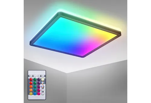 B.K.Licht LED Deckenlampe mit Fernbedienung - Lampen mit RGB+W Licht, 15 Watt und 1850 Lumen, ideal für stimmungsvolle Beleuchtung in Wohnzimmer, Schlafzimmer und Küche