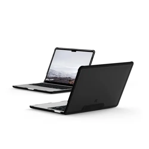 U by UAG [U] Lucent Case Apple MacBook Pro 13" (2020 / M1 2020 / M2 2022) Hülle [Airsoft Ecken, Snap-On Installation, Lüftungsschlitze, Sturzfest nach US-Militärstandard] schwarz (transparent)