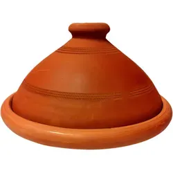 Marrakesch Orient & Mediterran Interior Dampfgartopf - Marokkanische Tajine Tuareg 30cm - Dampfgartopf aus handgefertigtem Lehm für authentische marokkanische Küche, ideal für Gas- und Elektroherde, perfekt für Camping und Outdoor-Küche.