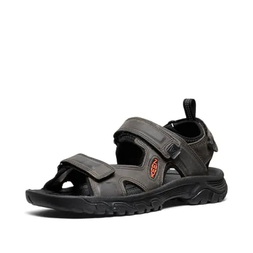 KEEN Herren Targhee 3 Open Toe Sandalen, Grey Black, 40 EU - Wanderschuhe mit All-TERRAIN Gummi-Außensohle für optimale Traktion und Komfort; ideal für heiße Tage beim Wandern oder am See.