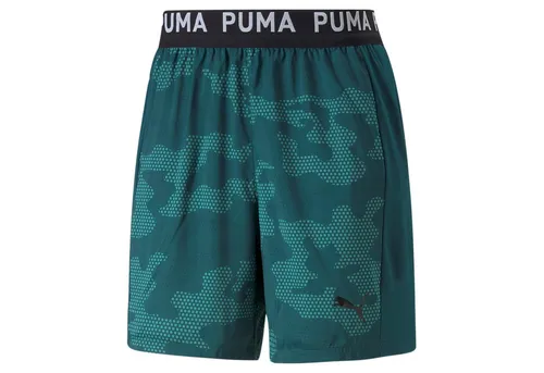 Puma Off Season AOP 7" Trainingsshorts Herren - Varsity Grün, Größe S - Kurze Sporthosen für Herren mit dryCELL-Technologie für optimale Feuchtigkeitsableitung. Ideal für Pausen zwischen den Trainingseinheiten und umweltfreundlich mit recyceltem Material.