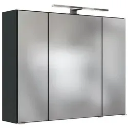 Held Möbel Spiegelschrank Baabe 80 cm in Graphit - Badezimmerschrank mit modernem Design, bietet viel Stauraum und einen praktischen Spiegel. Ideal für ein stilvolles Badezimmer.