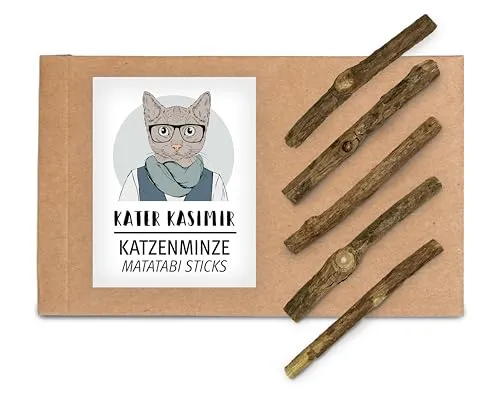 Kater Kasimir Matatabi Sticks (Katzenminze Sticks) als Katzenspielzeug oder Kausticks für die Zahnpflege
