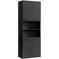 mokebo Hochschrank Der Kapitän – Hochwertiger Badschrank in Schwarz-Anthrazit - Hochschrank mit 5 variabel einsetzbaren Einlegeböden, pflegeleichte Melaminbeschichtung und einfacher Selbstmontage – ideal für dein Badezimmer.