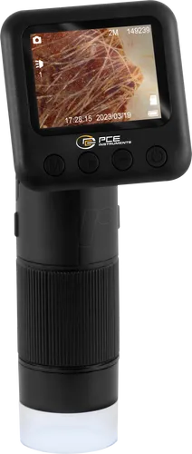 PCE Instruments PCE-DHM 5 Digital-Mikroskop - Mikroskope mit 400-800-facher Vergrößerung, 2-Zoll-HD-Bildschirm und dimmbaren LEDs für optimale Ausleuchtung. Ideal für Foto- und Videoaufnahmen sowie Langzeitbeobachtungen.