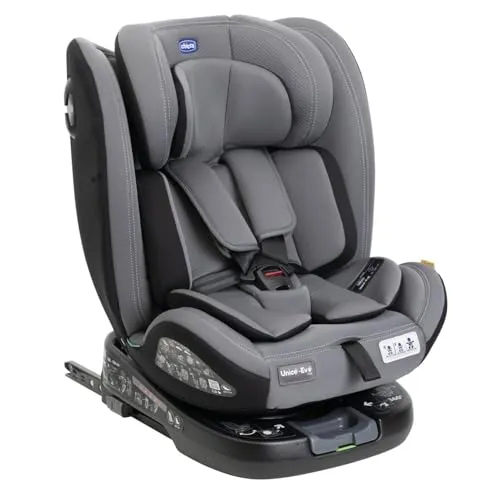 Chicco Unico Evo I-Size Autositz 0-36 Kg - 4-in-1 Kindersitz für Kinder von 0 bis 12 Jahren, drehbar und neigbar, mit ISOFIX für maximale Sicherheit und Komfort auf jeder Fahrt.