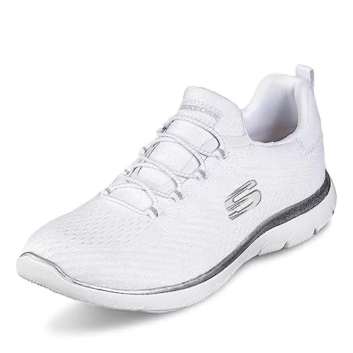 Skechers Damen Summits Fast Attraction Sneakers - Damen-Sneaker mit nahezu nahtlosem Obermaterial aus weichem Strick-Mesh, ideal zum Hineinschlüpfen und für sportliche Aktivitäten.