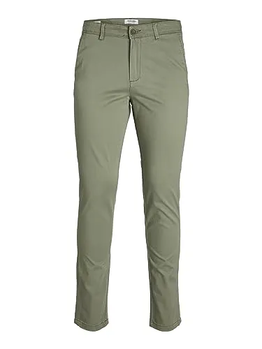 JACK & JONES Herren Jpstmarco Jjbowie Sa Noos Chino Hose - Slim-Fit in Grün, 29W/32L - Wanderhosen mit raffinierter Slim-Fit-Passform und elastischem Baumwollstoff für optimalen Tragekomfort – ideal für lässige Outdoor-Abenteuer.