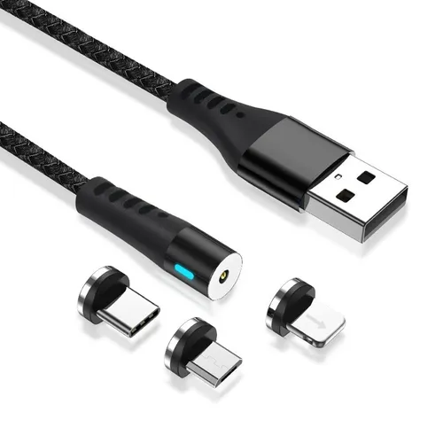 3in1 Magnet Ladekabel Universal Handy für iPhone Samsung Micro USB C Typ C 8 Pin