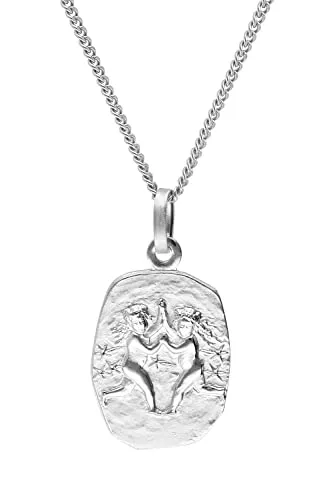 trendor Zwilling Sternzeichen Halskette Silber 925 – Zeitloser Halsschmuck für Damen und Herren - Elegante Halskette mit Zwilling-Anhänger aus rhodiniertem Sterlingsilber 925. Hochwertige Verarbeitung, anlaufgeschützt und perfekt als Geschenk oder für den eigenen Stil. Größe des Anhängers: 16 x 12 mm.
