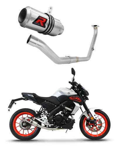 MT 125 2021 - 2024 Komplette Auspuffanlage Schalldämpfer GP DOMINATOR - Auspuffanlagen & Kits, hochwertige Stahlkonstruktion für verbesserte Leistung und Klang, passend für Yamaha MT 125 Modelle von 2021 bis 2024.