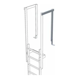ZARGES Ausstiegsgeländer verzinkt - Verzinktes Ausstiegsgeländer mit robustem Holm (60 x 25 mm), ideal für sichere Ausstiege. Länge ca. 1.380 mm, perfekt in Kombination mit Ausstiegholmen.