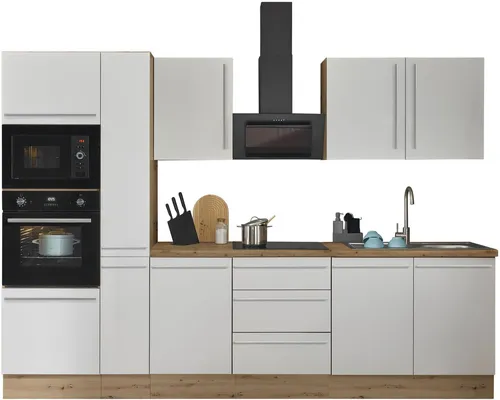 KOCHSTATION Küchenzeile Florida, Breite 300 cm, wahlweise mit E-Geräten,Softclose für Türen/Schubkästen