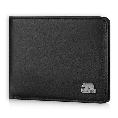Brown Bear Geldbörse 8061 - Elegante Slim Wallet mit RFID-Schutz - Geldbörse aus echtem Rindsleder mit Platz für bis zu 8 Karten und sicherem RFID-Schutz – ideal für stilbewusste Herren.