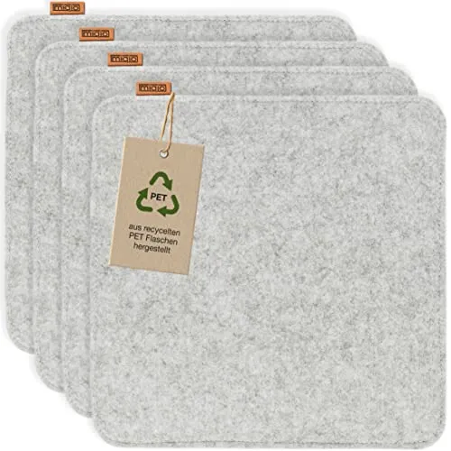 MIQIO Sitzkissen Set 4 Stück 35 x 35 cm mit Antirutschnoppen - Kissen für Stühle, robust und formstabil aus 100% Polyester, ideal für Design-Liebhaber – Handwäsche oder Maschinenwäsche möglich.