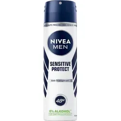 NIVEA Deo Anti-Transpirant Spray 150 ml – Sensitive Protect for Men - Deo-Spray für Männer mit 48h-Schutz und erfrischender Cool Kick Formel. Pflegt die Haut und bietet zuverlässigen Schutz ohne Farb- und Konservierungsstoffe.