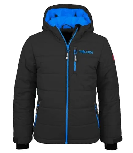 Trollkids Ski- und Snowboardjacke "Hemsedal" in Anthrazit/Blau, Größe 104 - Funktionsjacken für Kinder, wasserdicht (6.000 mm), atmungsaktiv und winddicht – perfekt für Outdoor-Abenteuer.