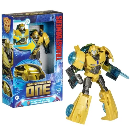 TF MV8 Power Glow Bumblebee - interaktives Transformers Spielzeug - Action- & Spielfiguren, interaktives Design mit 6 Transformationsschritten, ideal für Fans und Kinder ab 6 Jahren.