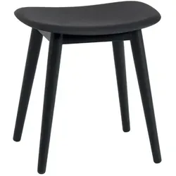 Muuto Fiber Stool, wood base, schwarz / schwarz