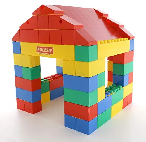 POLESIE Haus aus XXL Bausteinen - 134 Teile, kreatives Spielhaus für drinnen und draußen, ideal für Kinder ab 12 Monaten