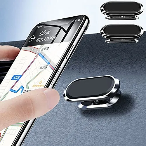 GRILLIN Handyhalterung für Auto - 360° Drehung, magnetische Universalhalterung (2 Stück) - Kfz-Handyladestationen mit starker magnetischer Anziehung und 360° Drehung für optimale Sicht. Ideal für Navigation und Unterhaltung während der Fahrt.